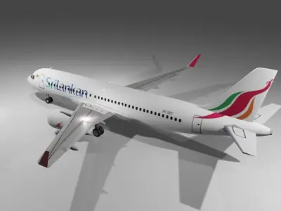 Sri Lankan Airlines airbus a320neo 3D model Low-poly 3D model