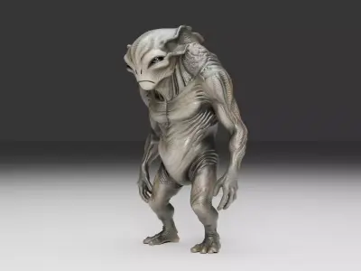  Muscular Alien Creature Drexon 3D Model Low-poly 3D model