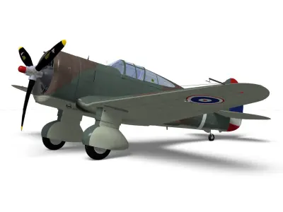 Curtiss Wright P36 Hawk75N 3D model