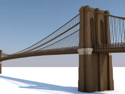 Brooklyn Bridge Low-poly 3D model