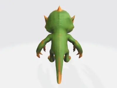 chibi lizard Low-poly 3D model