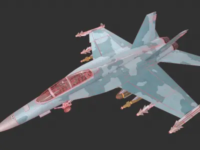 F-18 Super Hornet Low-poly 3D model