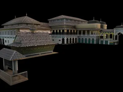 Istana Maimun Medan maimoon palace Low-poly 3D model