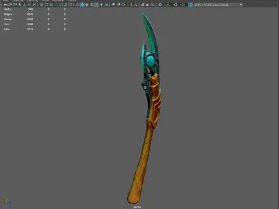 Stylized Loki Staff Free low-poly 3D model