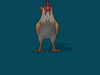 Cartoon big cock Low-poly 3D model