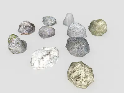 low poly rocks collection 6 group of Low-poly 3D model