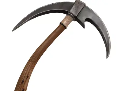 Fantasy War Scythe Battle Axe 3D model