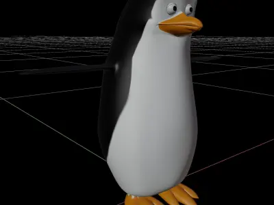 Cartoon Penguin Low-poly 3D model