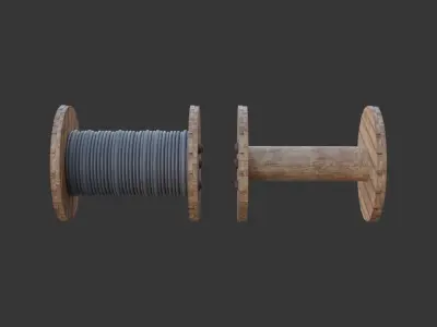 Cable Wheel Low-poly 3D model