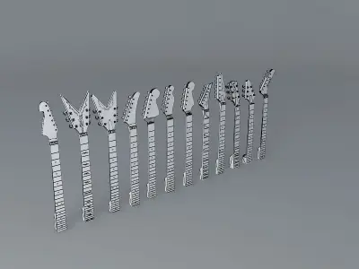 Guitar necks Free 3D model