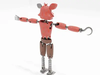 Foxy animated 3D model Low-poly 3D model