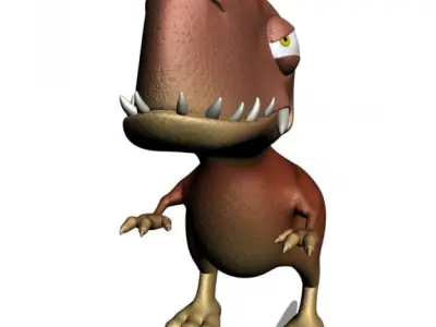 Cartoon T-Rex Rigged Low-poly 3D model