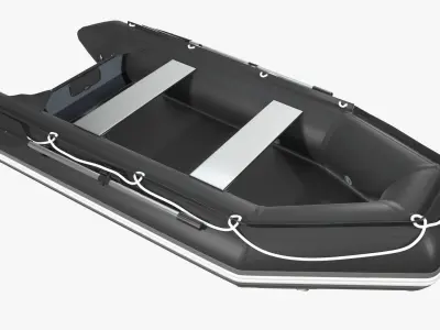 Boat inflatable 03 black 3D model