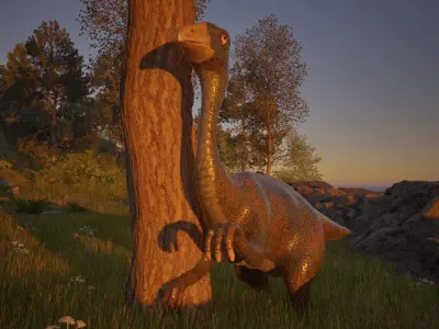 Dinosaur Struthiomimus Low-poly 3D model