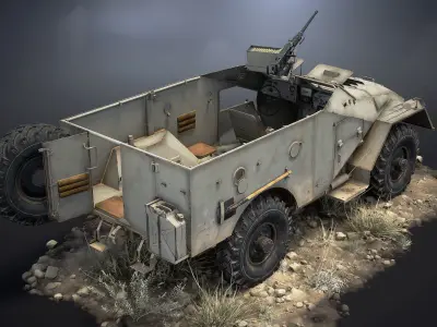 BTR-40 Game Ready Low-poly 3D model
