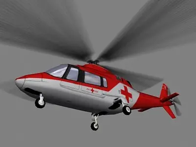 Agusta Helicopter V6 Low-poly 3D model