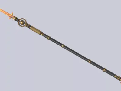 Fire spear Low-poly 3D model
