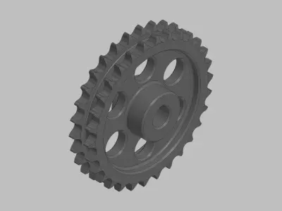 Chain Sprockets 30T Pitch 1905 1-4 Rows 3D model