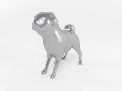 Pug Low Poly Mammal Dog Animal Lowpoly Low-poly 3D model