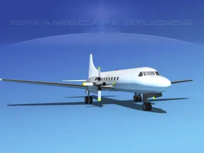 Convair CV-580 Unmarked cargo 3D model