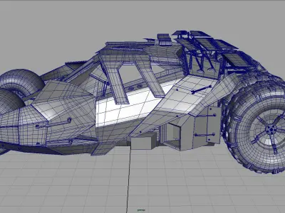 BAT MAN Tumbler CAR Low-poly 3D model