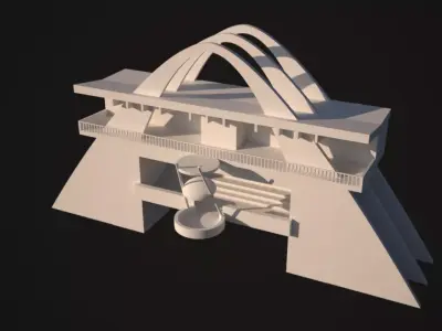 GHANA INDEPENDENCE SQUARE ARC Low-poly 3D model