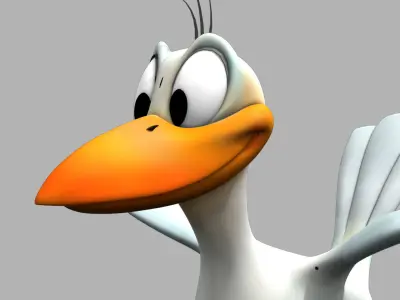cartoon bird 3d rigged model 3D model