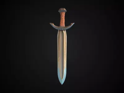 Stylized Hobbit Sword - Willow Edge - Game Ready 3D model