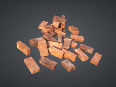 Bricks pack Low-poly 3D model