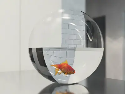 Goldfish in Bowl 3D model
