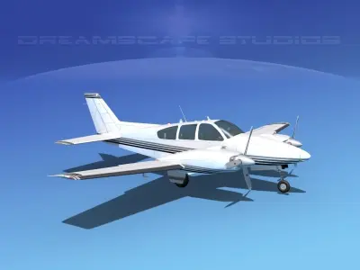 Beechcraft B55 Baron V17 3D model