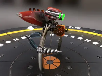 Miniboss Droid Low-poly 3D model