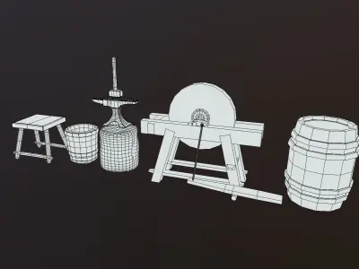 Blacksmith package Low-poly 3D model