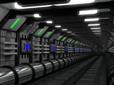 Sci Fi Corridor  3D model 76