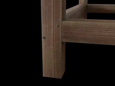 Worn wood table Free low-poly 3D model
