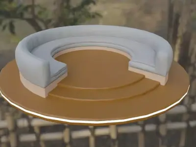 Circular Sofa Free low-poly 3D model