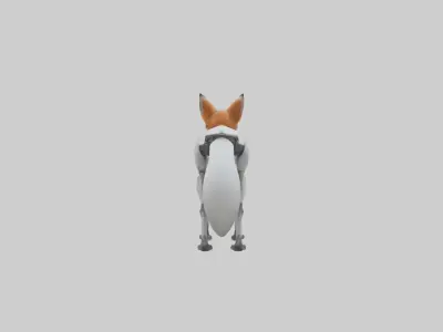 Robot version of a fox model Low-poly 3D model