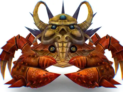 Red Giant Crab Shell Crayfish Arthropods Sea Animal Low-poly 3D model