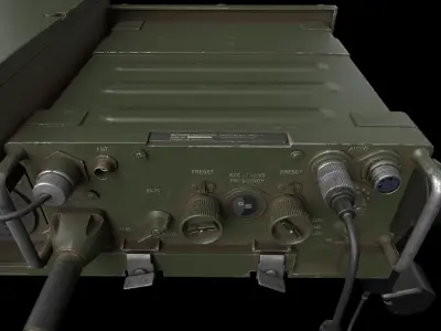 Military radio PRC-77 with amplifier AM-1777 Low-poly 3D model