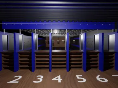 Shooting Range Low-poly 3D model