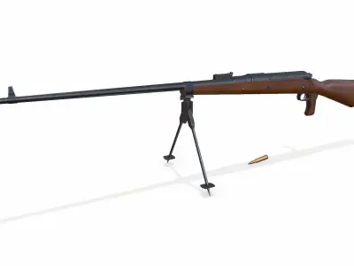 Mauser Tankgewehr T Gewehr M1918 Anti Tank Rifle Low-poly PBR Low-poly 3D model