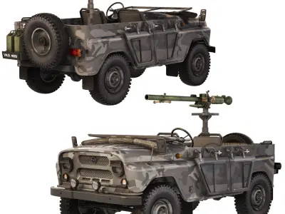 UAZ 469 SPG-9 1980 3D model