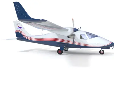 Aircraft Electric NASA Maxwell X-57 Mod II with Interior 3D model