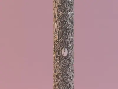 Dragon Pillar Panlong ancient stone pillar stone Columns 3D model