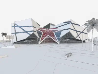 Modern Museum Building 01 Low-poly 3D model