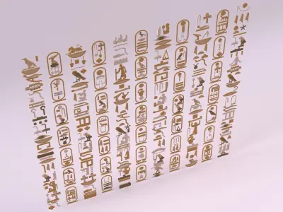 Egyptian Symbols - 006 Low-poly 3D model