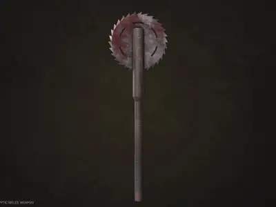 Post Apocalyptic melee weapon Low-poly 3D model get