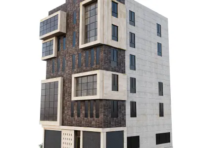 build01 modern office building Low-poly 3D model