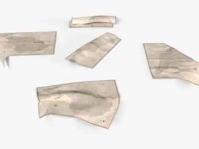 WWII US Historic Maps 01 Low-poly 3D model