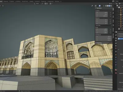 The-Khaju-Bridge iranian water reservoir Low-poly 3D model